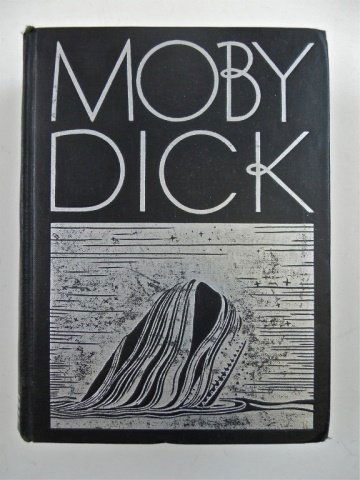 'Moby Dick' Illustrated by Rockwell Kent,1930: MELVILLE, HERMAN - 'Moby Dick Or The Whale', Hardcover, black cloth with incuse imagery on boards and at spine. Missing dust jacket. 822 pages. First Trade Edition. Published 1930, Random House. Penne