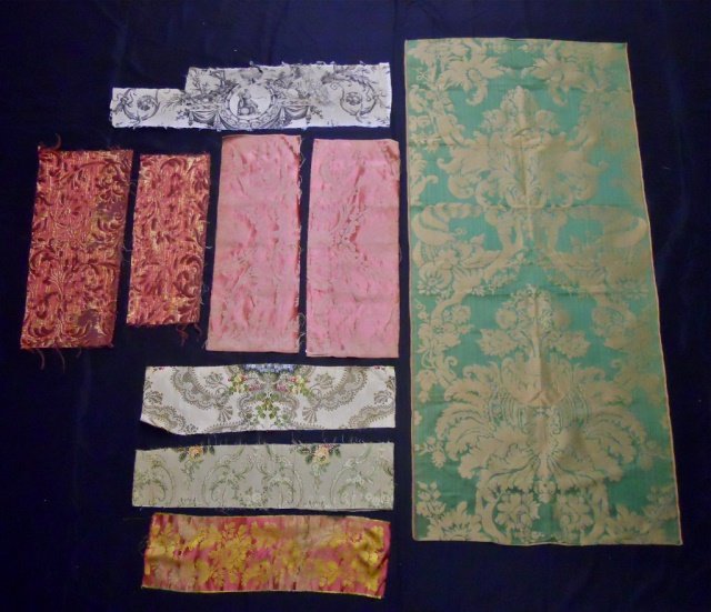 Assortment of 19th C. Silk & Brocade Fragments (9) (1 of 5)