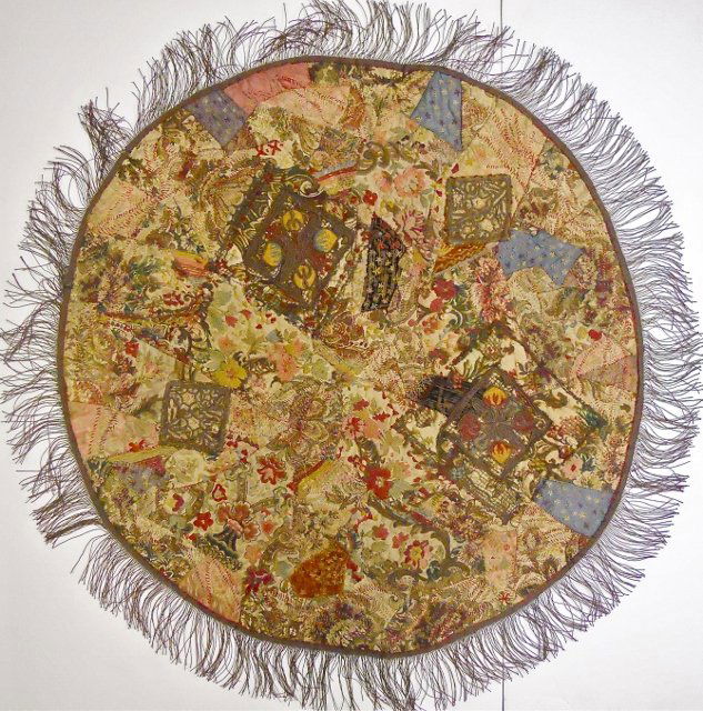 Early 20th C. Embroidered "Crazy Quilt" Table Cover (1 of 5)