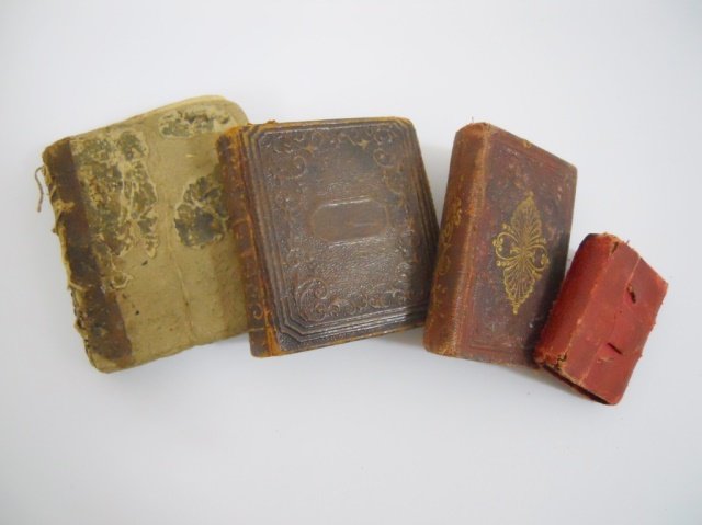 Four 19th Century Miniature Books (1802-1851): Four antique miniature hardcover books. Age tone and wear consistent with age and use. _x000D_ _x000D_ PEOPLE OF ALL NATIONS: A Useful Toy for Girls or Boys_x000D_ Published by Jacob Johnson, Philadel