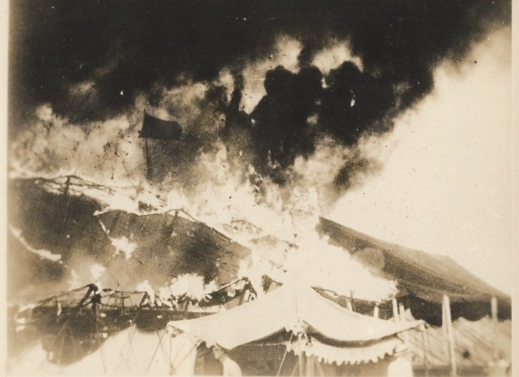 Circus Ephemera and Photographs, 1944 Hartford, CT Fire: Collection of twenty-six items of circus ephemera dating from 1940's, to include ticket stubs and stationery. Additionally, fourteen original black & white, sepia photographs of vintage circus wagons 