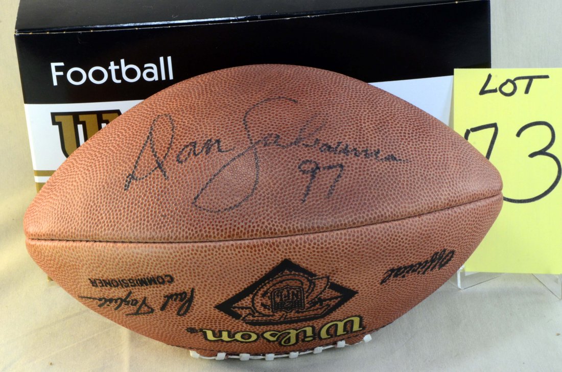 Dan Saleaumua Signed Football: Wilson NFL signed football - Dan Saleaumua KC Chiefs - it is also signed by another player but the signature is faded and we were not able to id it.