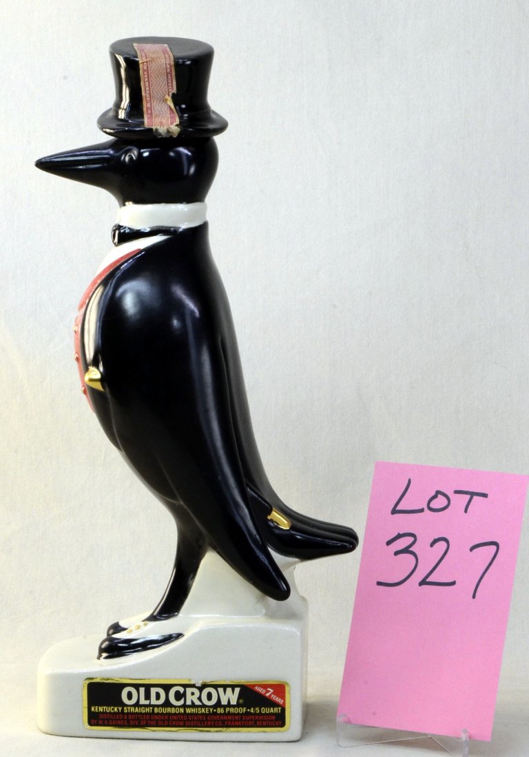 Old Crow Bourbon Decanter Ceramic Figurine