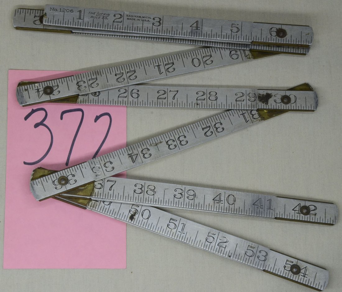 Lufkin #1206 Vtg Aluminum & Brass Folding Ruler: Vintage Lufkin aluminum and brass rule/folding ruler #1206.