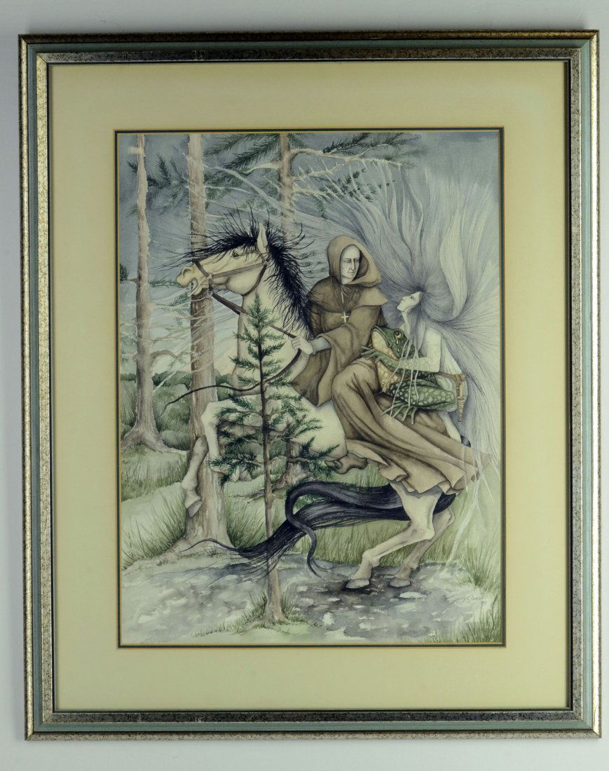 Mars & Kings Daughter Judy Graese 1975 Watercolor COA (1 of 5)