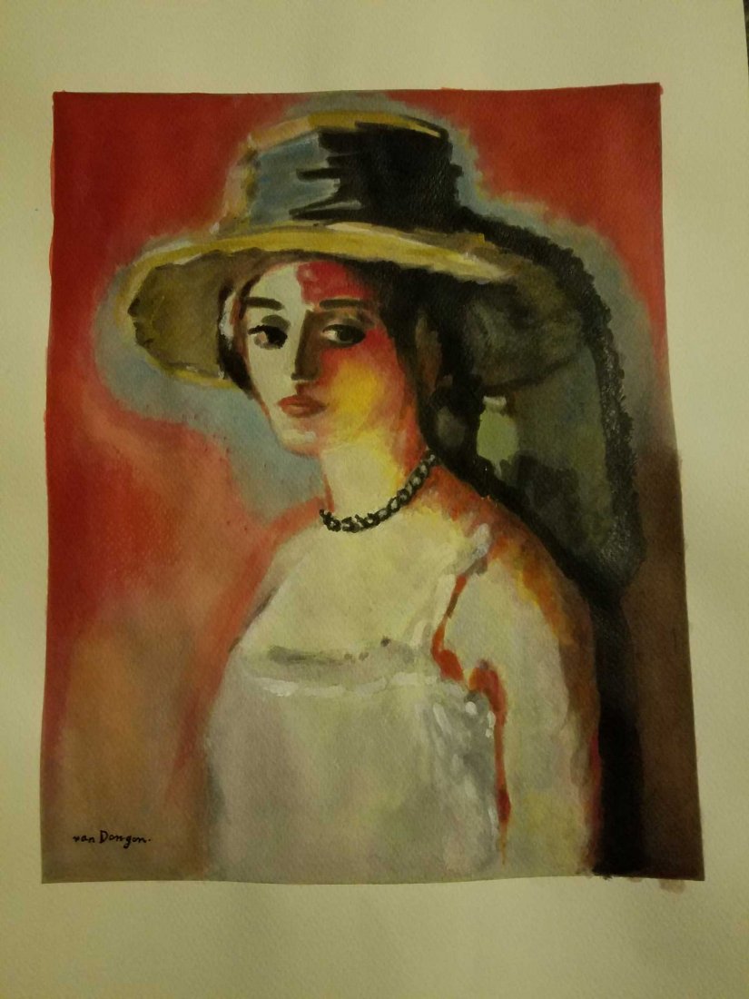 Van Dongen Gouache on paper Signed (1 of 5)