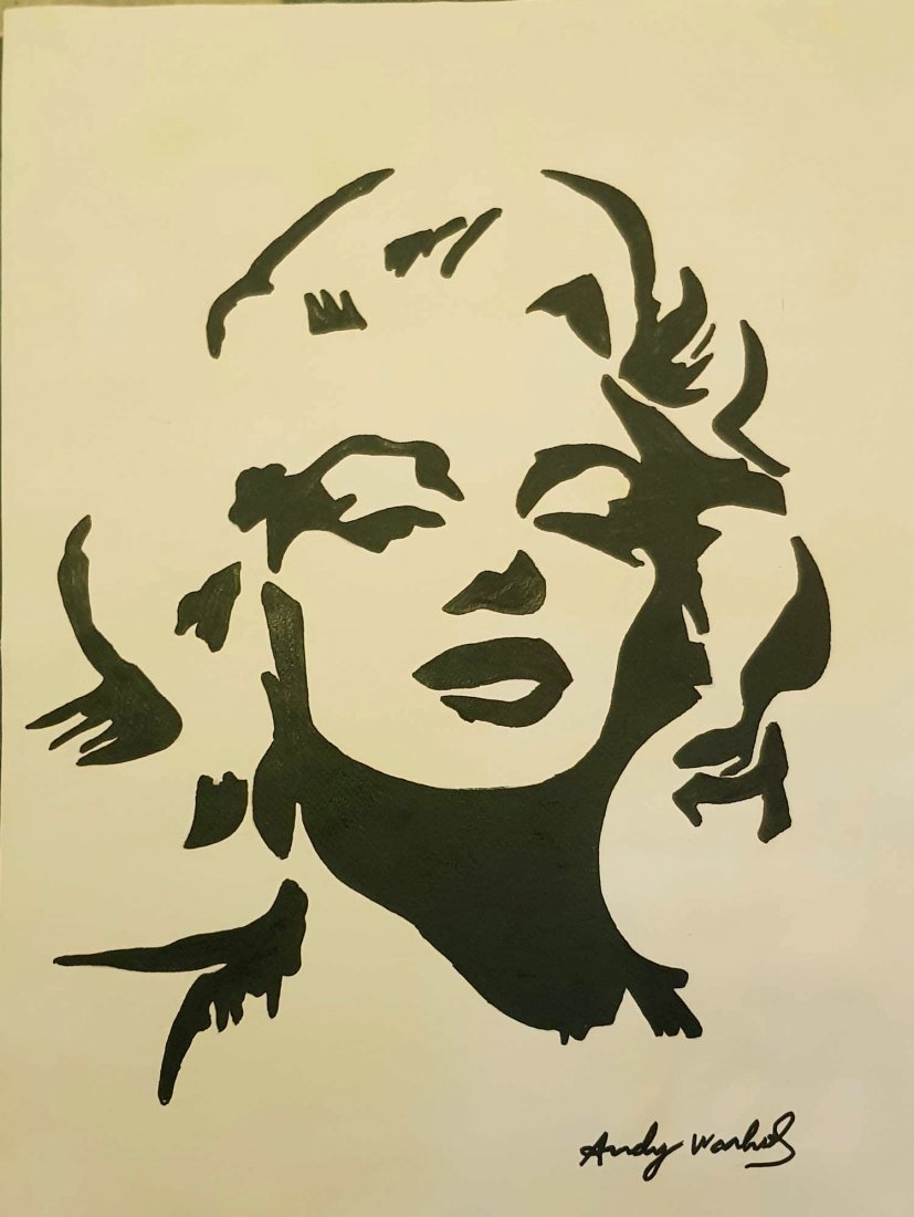 ANDY WARHOL INK & MIXED MEDIA MARILYN MANROE (1 of 6)