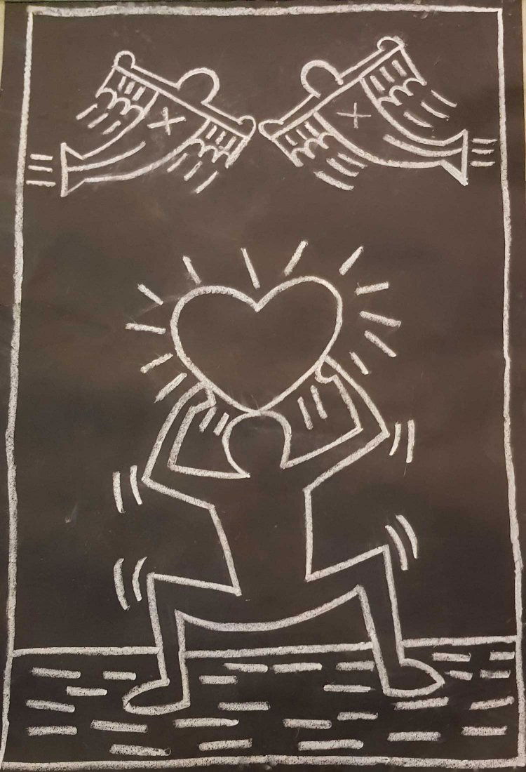 IN THE STYLE OF Keith Haring Untitled (Subway Drawing)- (1 of 6)