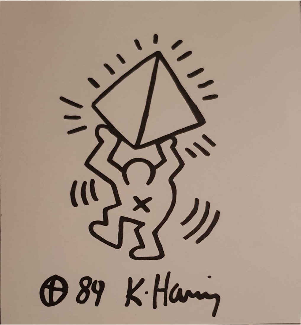 KEITH HARING ORIGINAL SIGNED DRAWING-COA (1 of 3)
