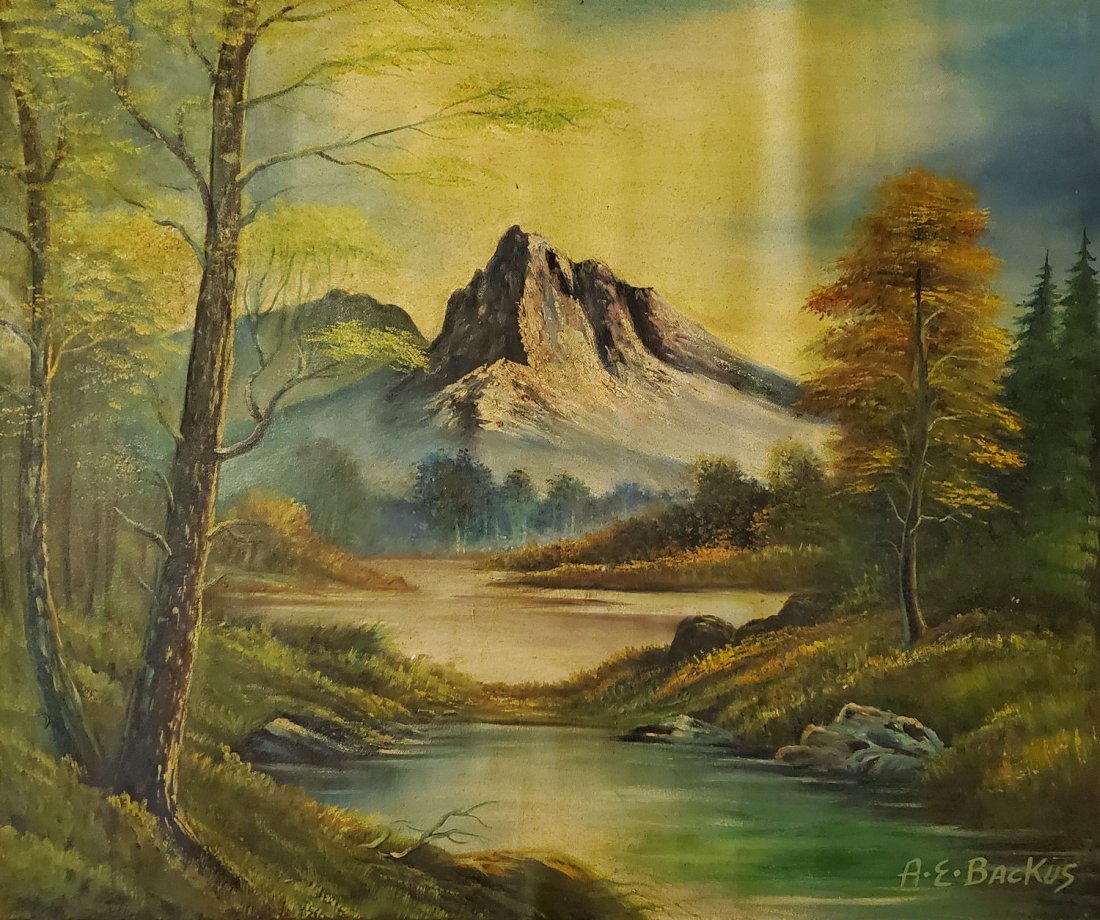 Albert Ernest Backus oil on canvas (Beanie) (1 of 5)