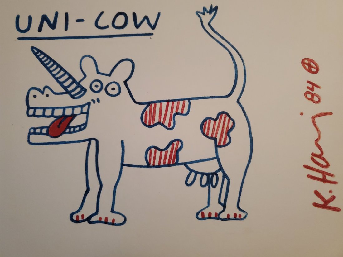 KEITH HARING original drawing Signed Estate COA (1 of 4)
