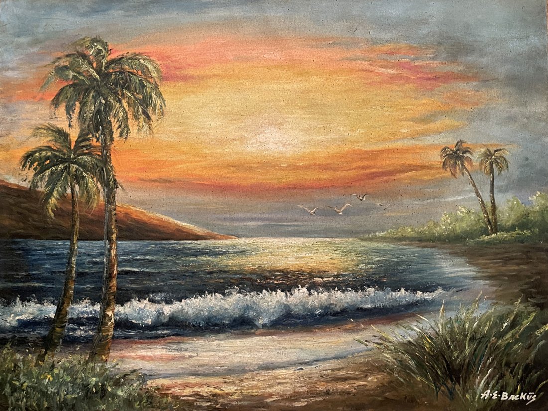 Albert Ernest Backus oil on canvas (Beanie) (1 of 8)