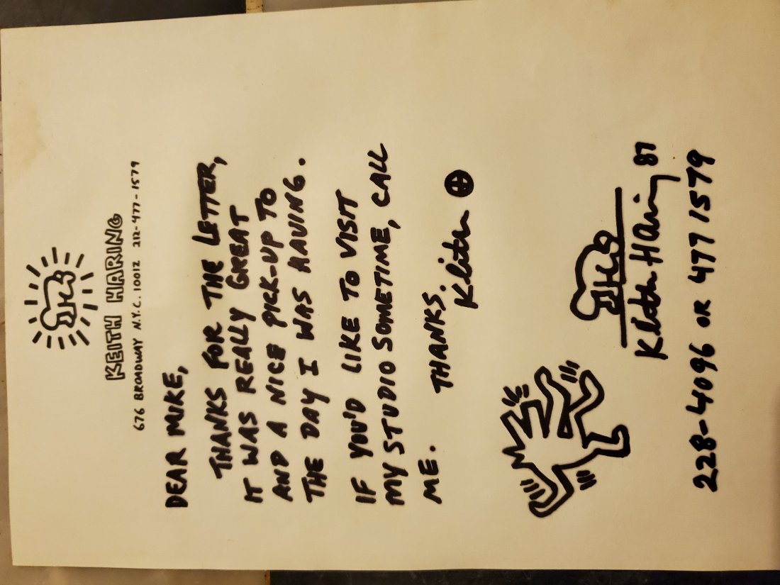 KEITH HARING SIGNED AND HAND WRITTEN LETTER (1 of 3)