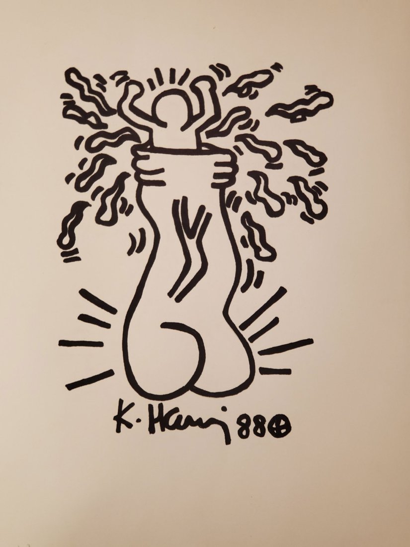 Keith Haring Original Ink Drawing COA (1 of 5)