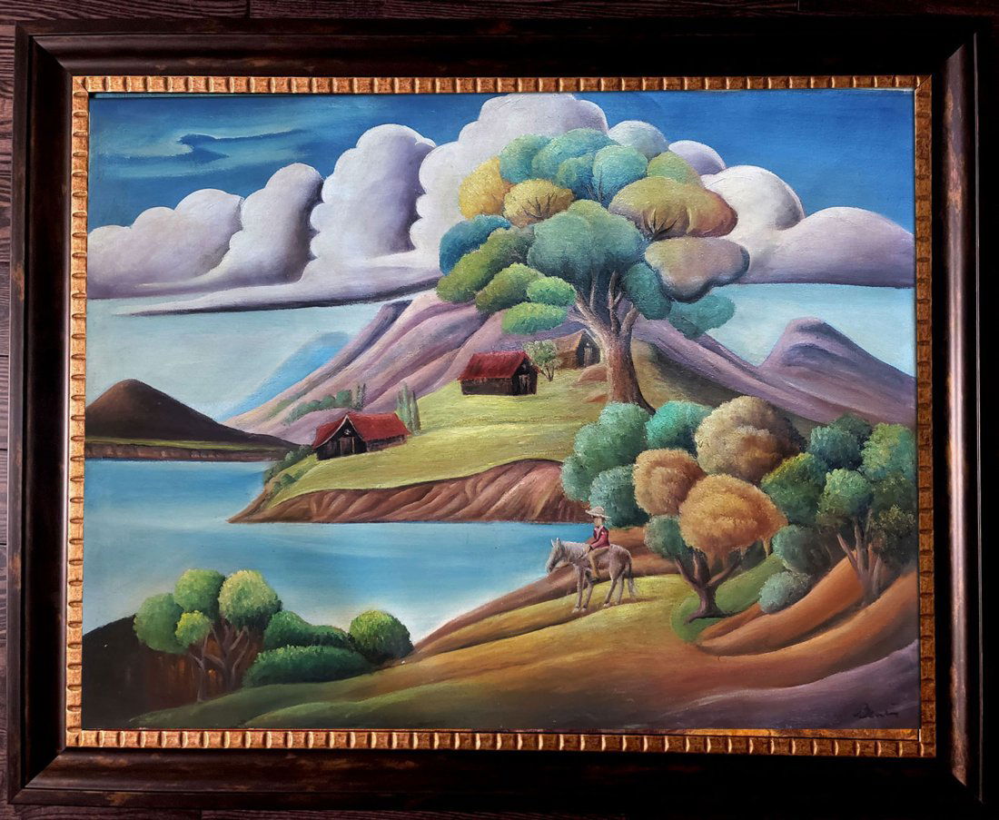 Thomas Hart Benton Landscape Oil on Canvas (1 of 9)