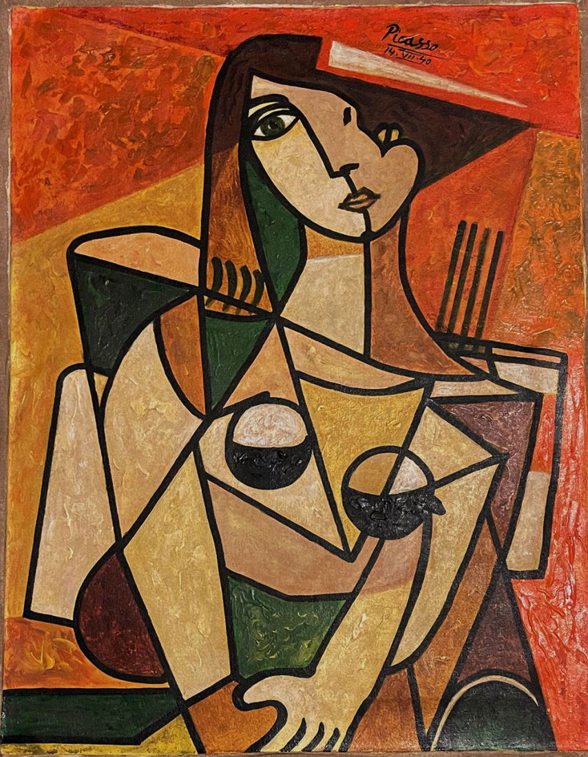 PABLO PICASSO OIL ON CANVAS-SIGNED (1 of 8)