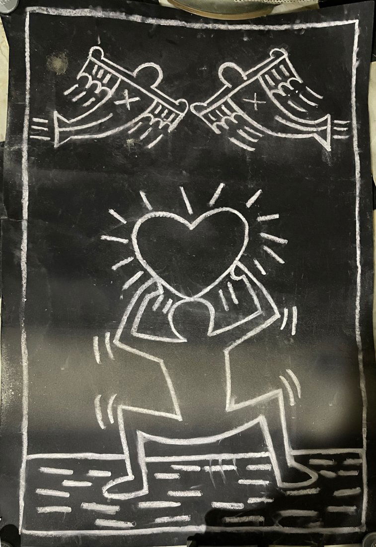 Keith Haring Original subway Chalk Drawing COA (1 of 7)