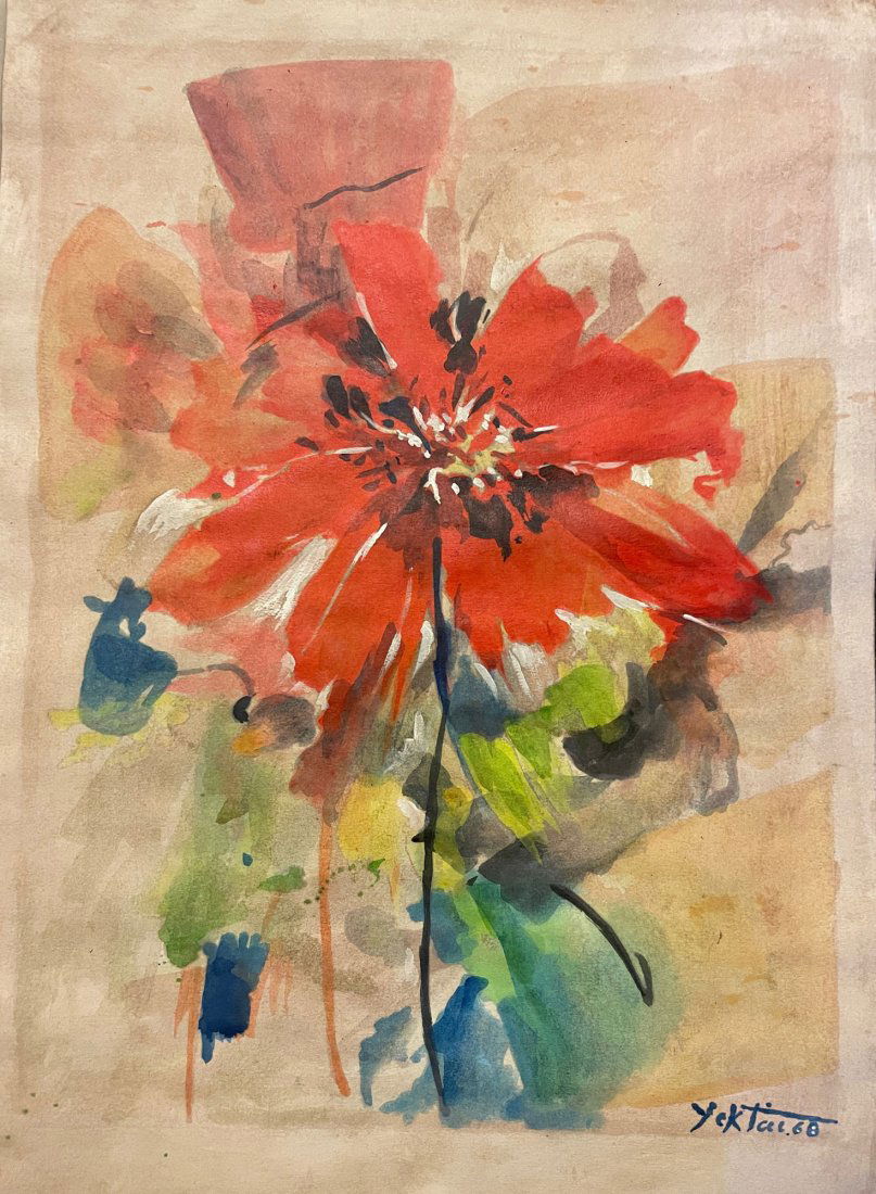 Amazing Manoucher Yektai 1968 Gouache on paper (1 of 6)