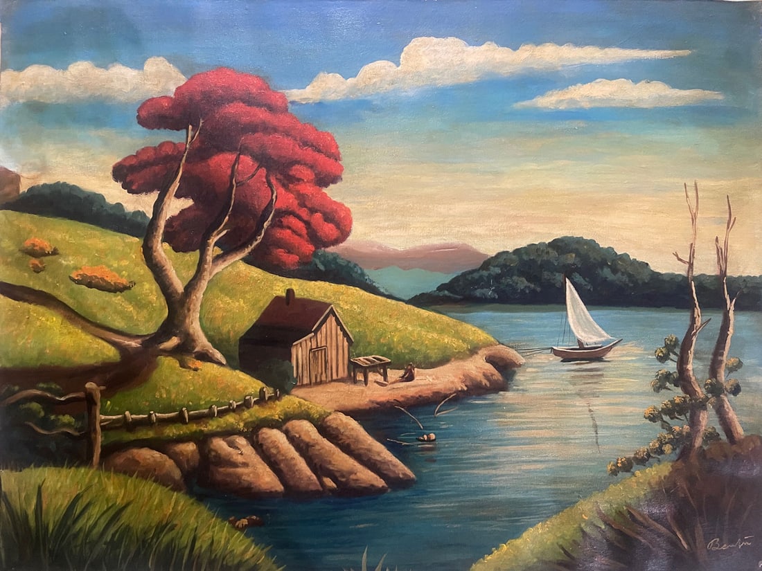 THOMAS HART BENTON OIL ON CANVAS SIGNED COA (1 of 11)