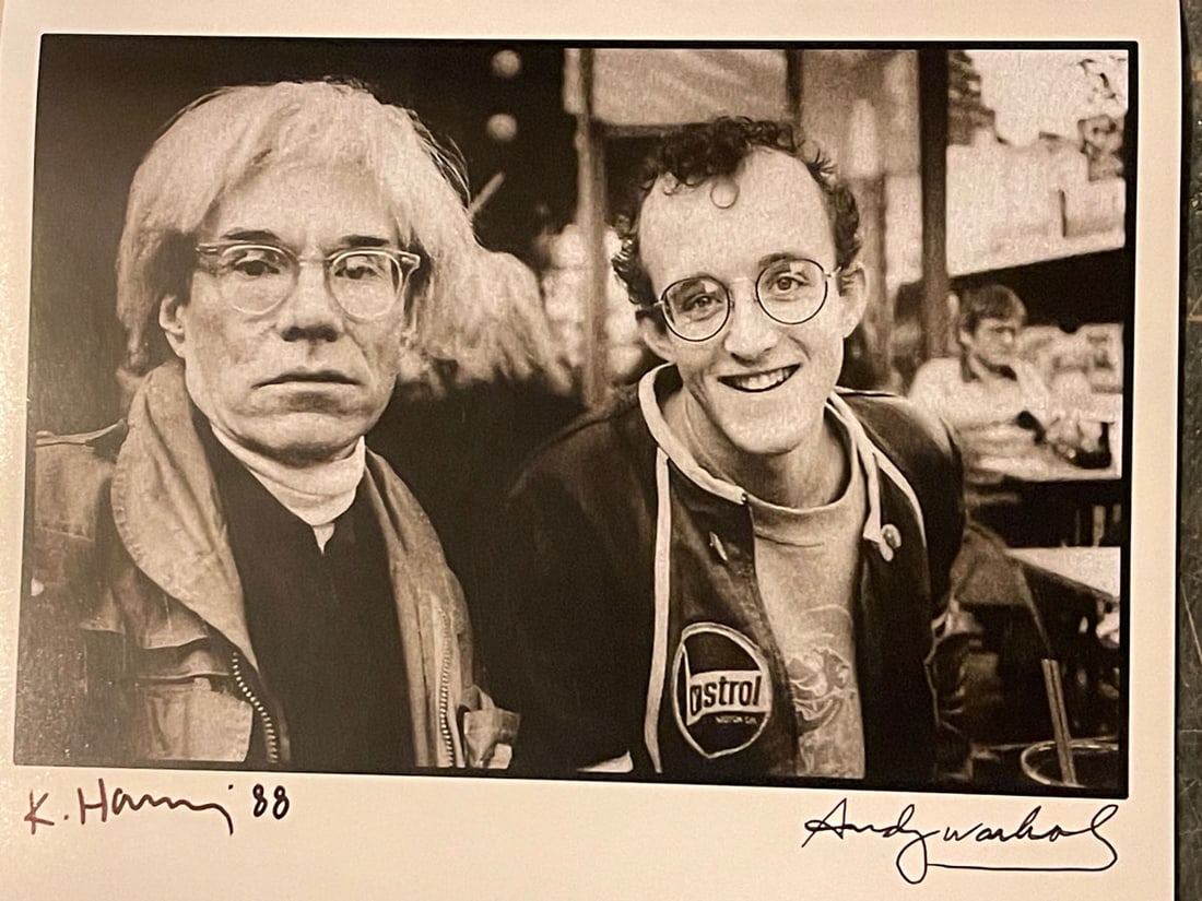 KEITH HARING ANDY WARHOL SIGNED PHOTOGRAPH (1 of 5)