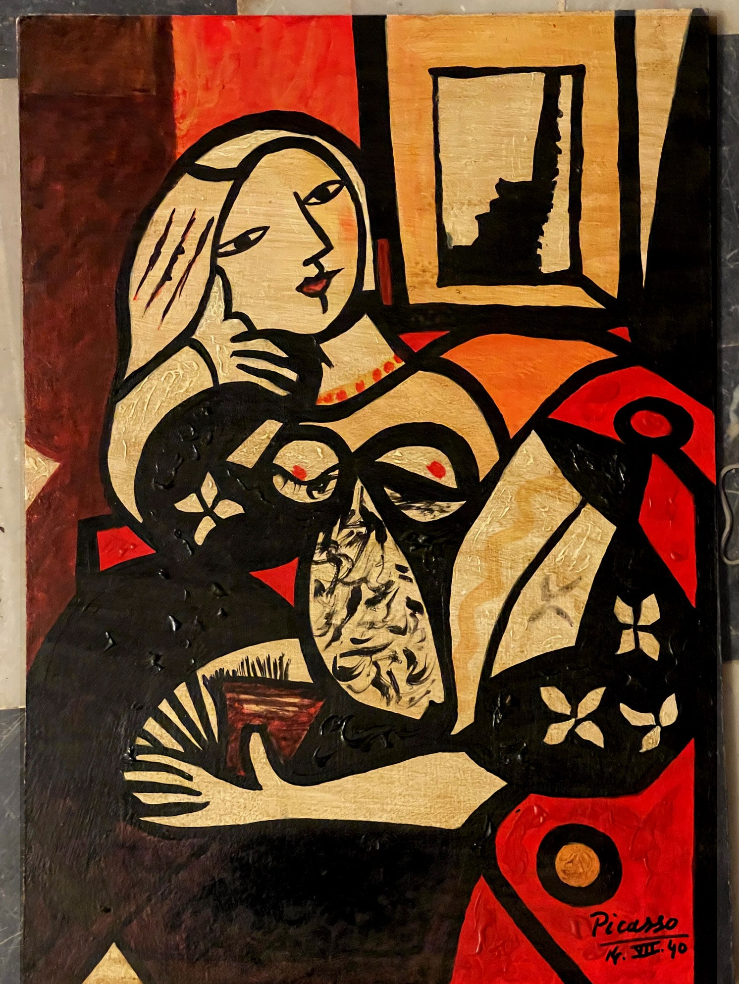 PABLO PICASSO Abstract Portrait on wood panel (1 of 7)
