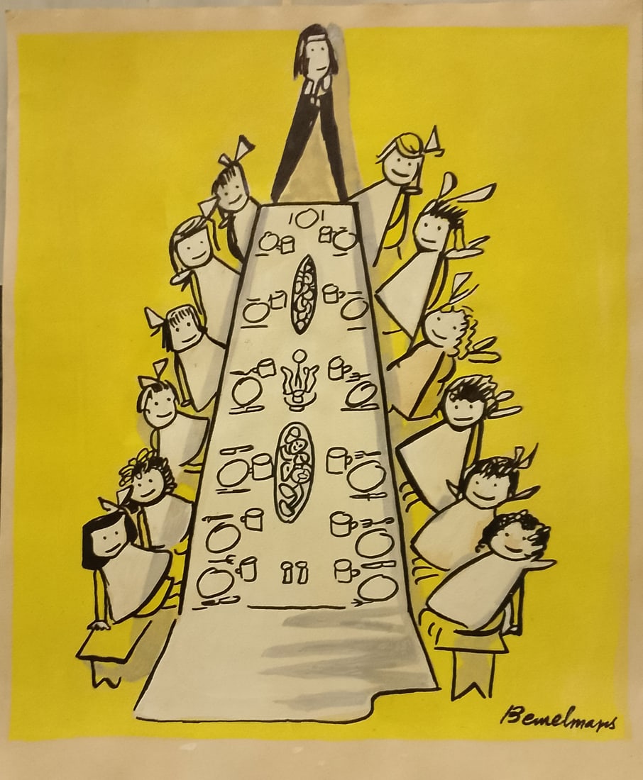Ludwig Bemelmans original illustration on paper (1 of 3)