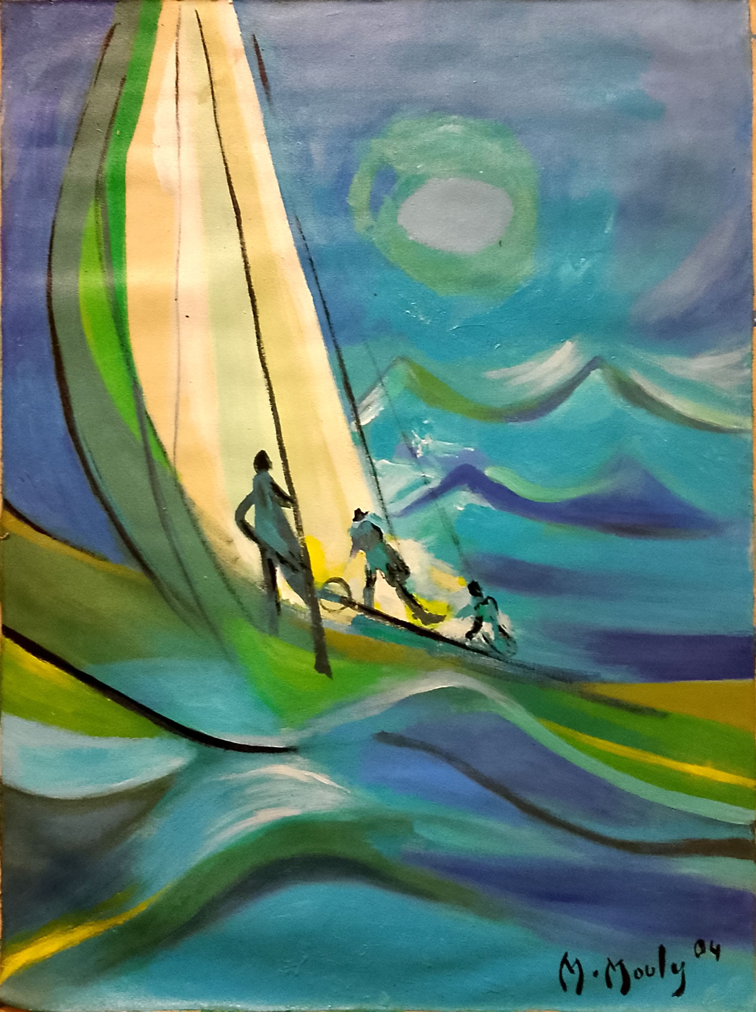 Marcel Mouly Abstract Oil on Canvas: 1968 Marcel Mouly Oil on CanvasAn oil on canvas by Marcel Mouly. 24x32 inches aprox Signed lower right and versoProvenance: M.KNOEDLER & CO,gallery label versoinscribed: M mouly 2004 Paris versoPainti