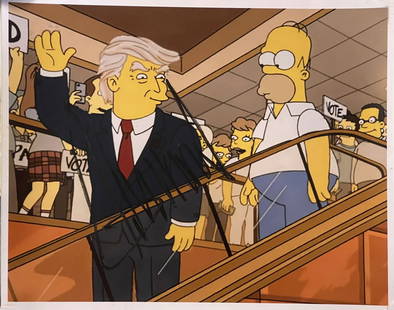 Donald Trump Signed Simpsons Photo Beckett COA: Donald Trump Signed Simpsons Photo Beckett COADetails: Simpsons Photo print signed by Donald TrumpSize: 8 X 10Signed: Black felt tip Marker-2016Provenance: Beckett COA/LOANo reserve, Low starting pric