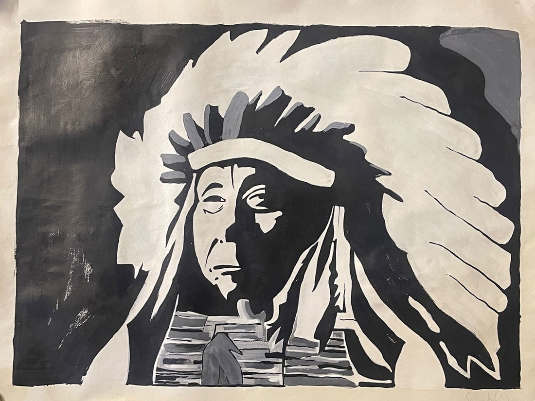 Large Fritz William Scholder Acrylic on Paper (1 of 6)