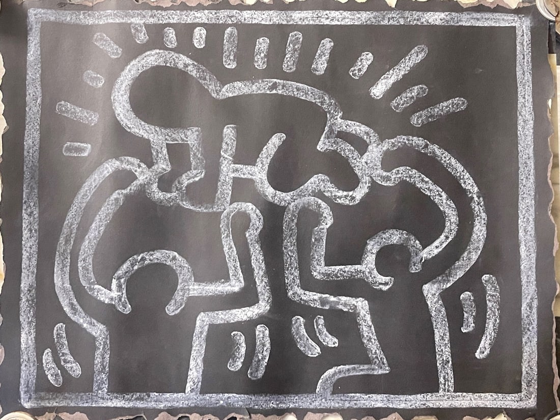 Keith Haring Orignal Chalk Drawing Foudation Letter (1 of 4)