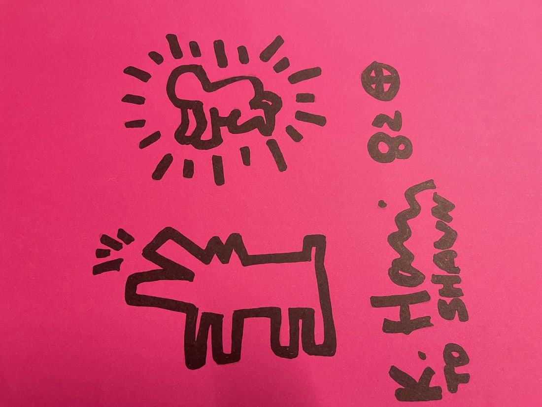 Rare Keith Haring Original Drawing on Book Cover (1 of 4)