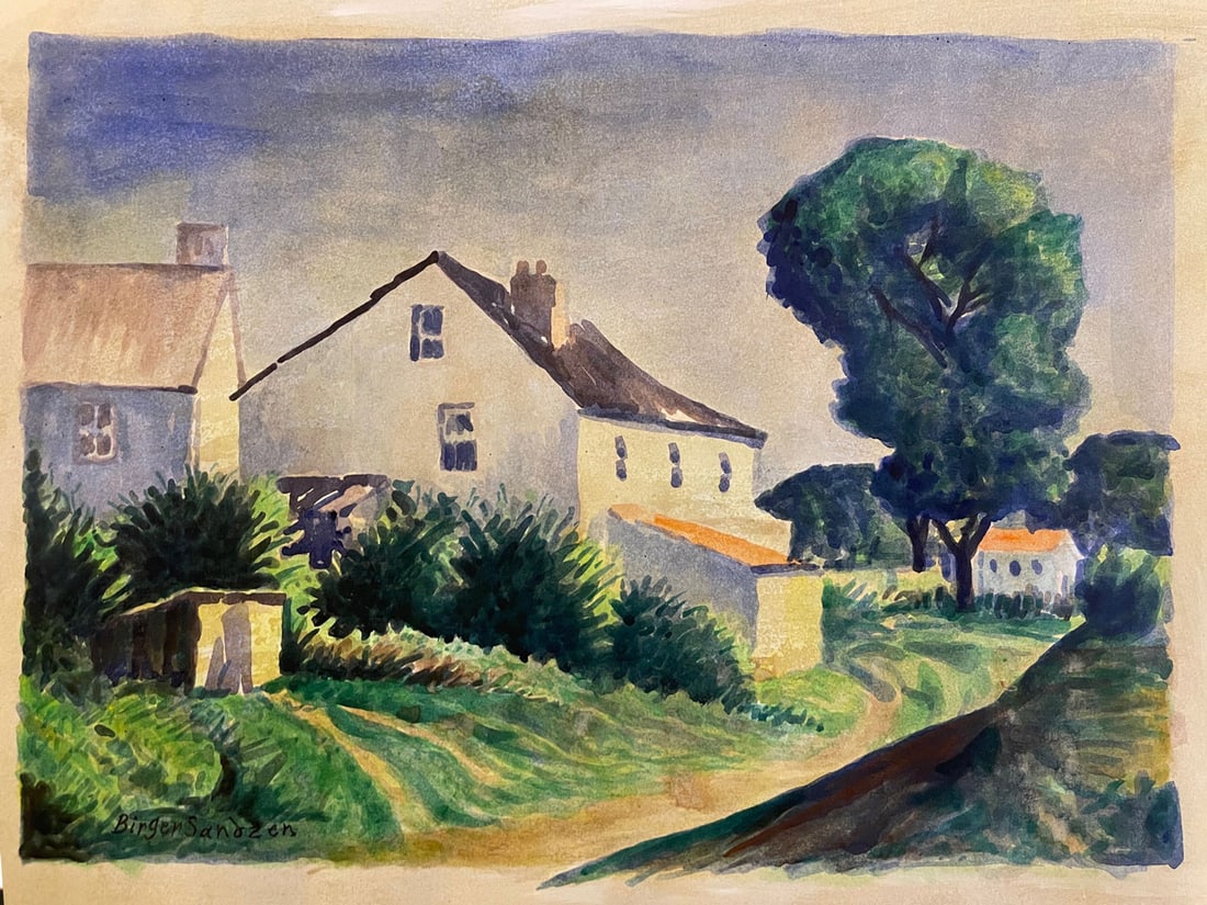Birger Sandzen Painting water color on paper: Birger Sandzen original watercolor on paper, 11 X 16 inches aprox, circa 1949 (aprox) signed front left.Attribution:Birger Sandzen.From a New York private collection,Purchased from SPANIERMAN Gallery