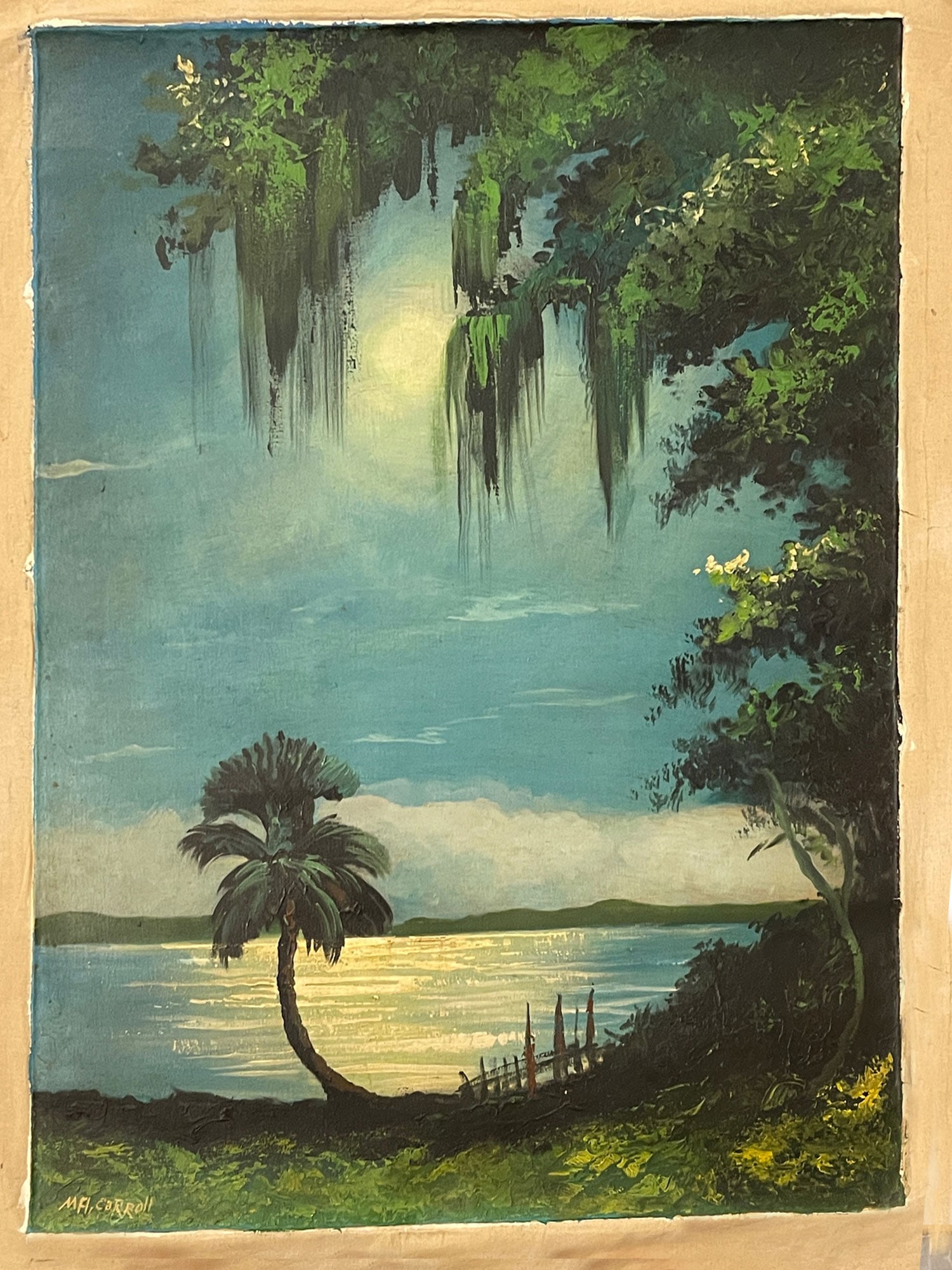 Mary Ann Carroll Florida Highwaymen Oil Painting.: Medium: Oil Acrylic on Canvas,Signed: Front right bottom:Canvas size: 24 x 32 inch. :Provenance: Personal signed and inscribed verso;Painting will be shipped unframedThis is original oil painting not