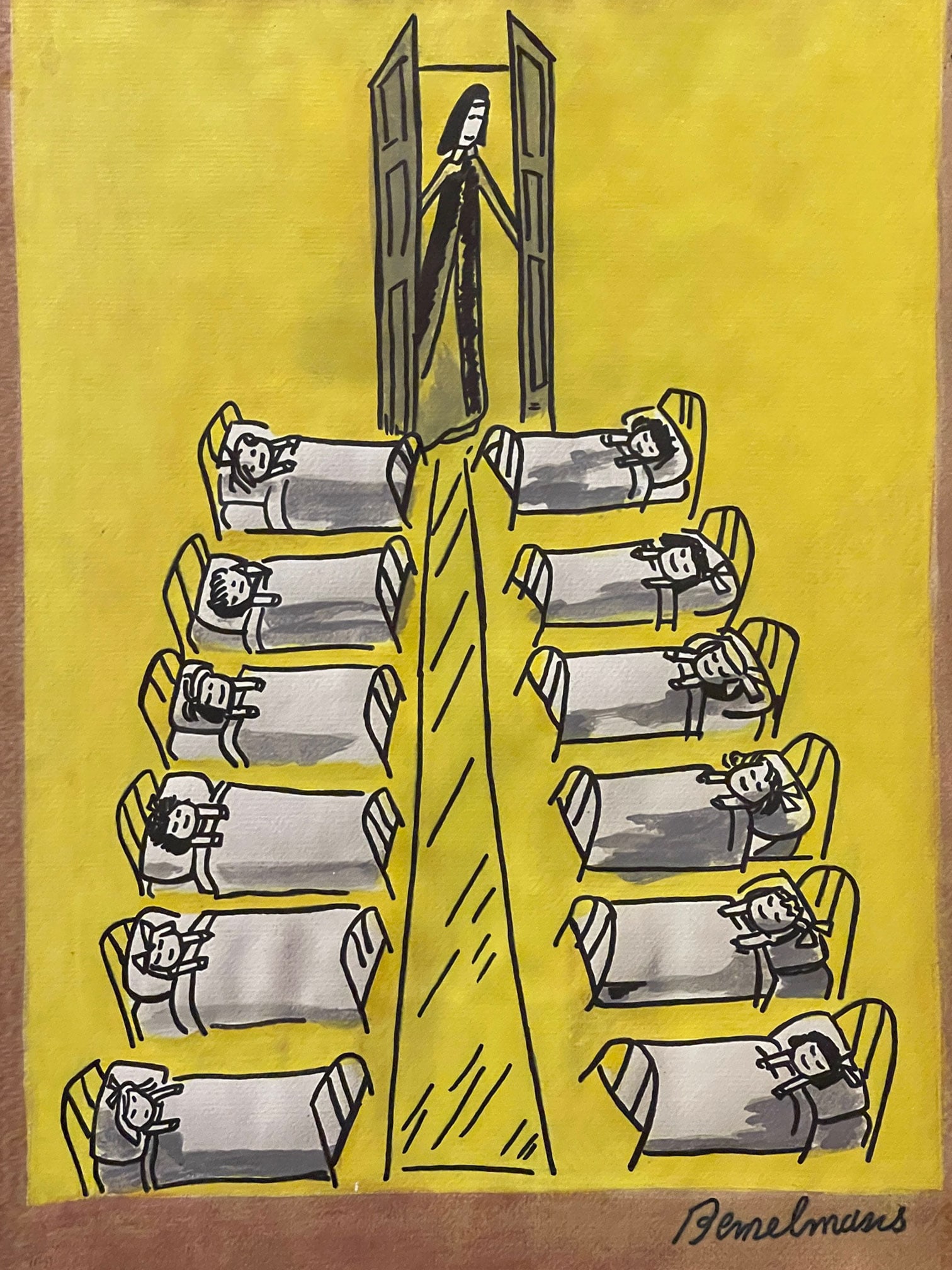 Ludwig Bemelmans original illustration on paper: Ludwig Bemelmans original illustration on paperMixed Media on paperSize: 16.5 X 11.5 InchSigned: Front Bottom RightProvenance:Hammer Galleries New York label verso LOVISCO GALLERY LABELNo reserve, Low