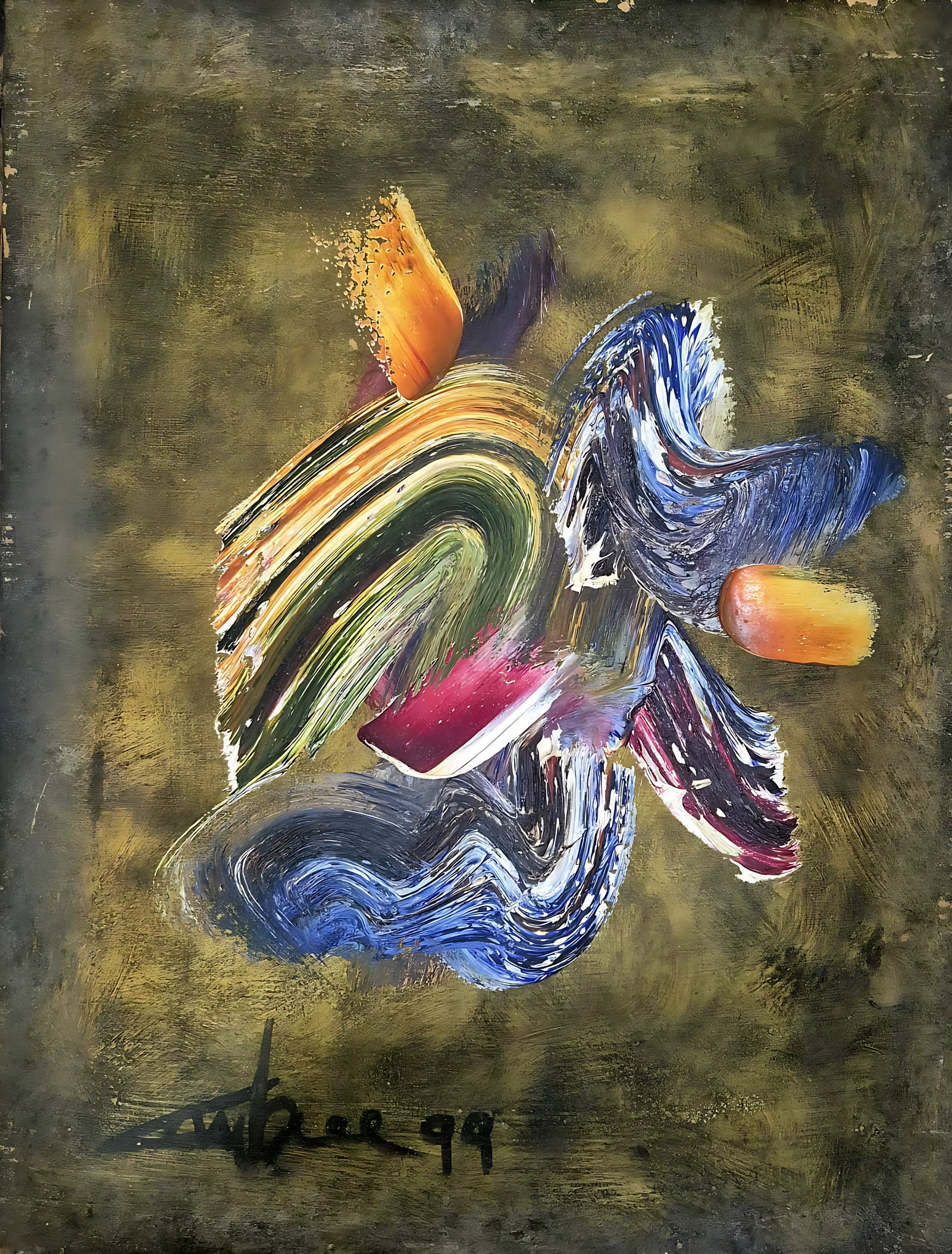 1999 ISMAIL GULGEE OIL PAINT ON CANVAS C.O.A: 1999 ISMAIL GULGEE OIL PAINT ON CANVAS C.O.AArtwork Details:Subject: AbstractMedium: Oil on canvasStyle: AbstractSignature: Signed lower left and verso (see photos)Condition: Good vintage condition co