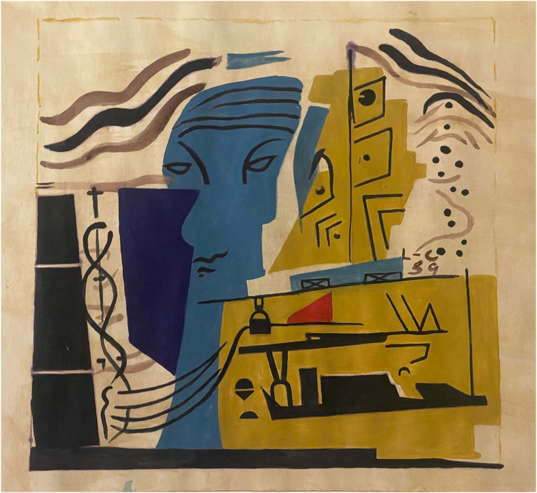 Le Corbusier, Swiss-French 1887-1965, Abstract Cubist, Mixed Media on Paper: Le Corbusier, Swiss-French 1887-1965, Abstract Cubist, Mixed Media on PaperArtwork Details:Subject: AbstractMedium: Mixed me on paperStyle: Abstract/CubismSignature: Signed Middle Right (see photos)Co