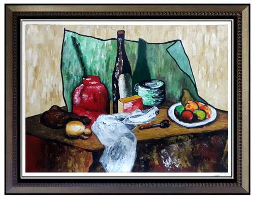 Lithuania Listed Artist Arbit Blatas 1908-1999 Original: You are looking at a very beautiful Post Impressionist oil painting "Still Life" by a Lithuania listed artist Arbit Blatas Size is 22x30 inch circa 1950-60. The signature can be found on lower right c