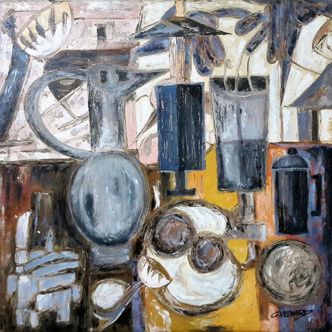 LARGE “CLAUDE VENARD” PAINTING SIGNED (1 of 6)