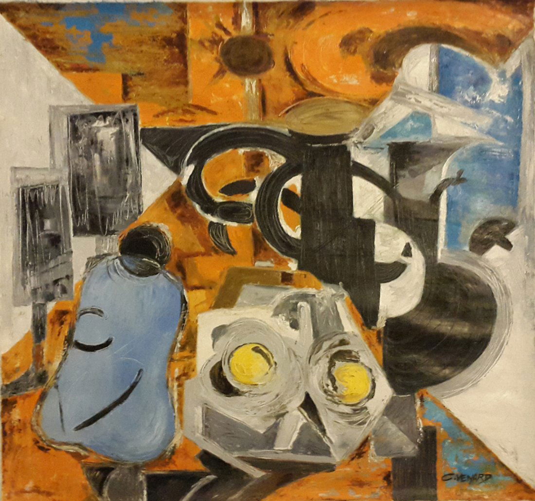 LARGE CLAUDE VENARD PAINTING SIGNED (1 of 7)