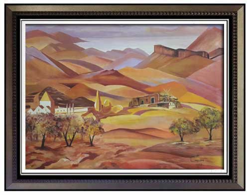 MATIROS SARIAN OIL PAINTING ON CANVAS OF VILLAGE (1 of 6)