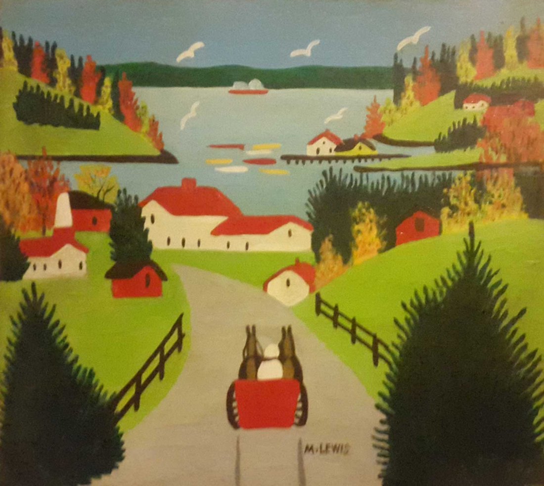 MAUD LEWIS (1903-1970) – LANDSCAPE – SIGNED: MAUD LEWIS (1903-1970) – LANDSCAPE – SIGNED UP FOR AUCTION IS A VERY NICE PAINTING FROM A VERY WELL KNOWN ARTIST MAUD LEWIS(1903-1970)Most of Maud Lewis' paintings are quite small - often no large