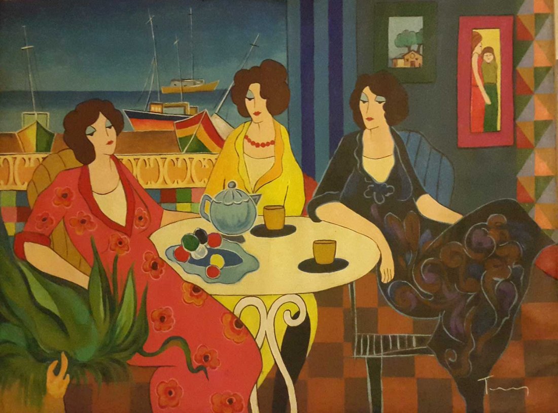 LARGE AUTHENTIC ITZCHAK TARKAY –MARINA CLUB- SIGNED (1 of 7)