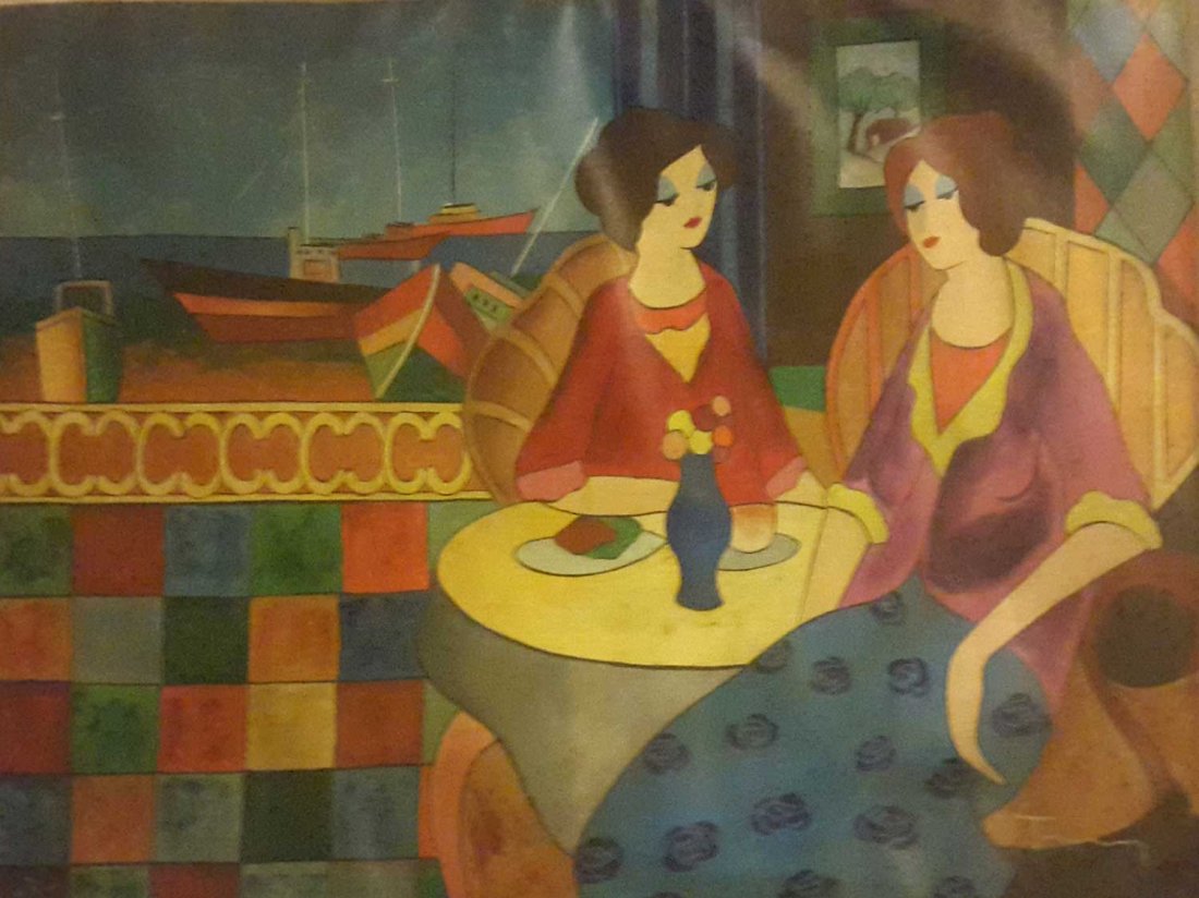 LARGE AUTHENTIC ITZCHAK TARKAY –MARINA CLUB- SIGNED (1 of 7)