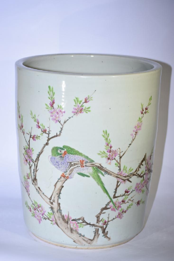 Rare Large Late Qing Chinese Famille Verte Flower Pot (1 of 7)