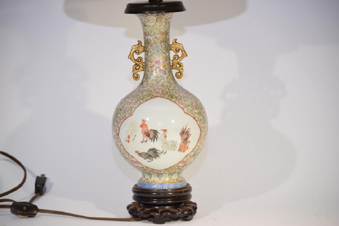 Republic Chinese Famille Rose Vase Lamp (1 of 9)