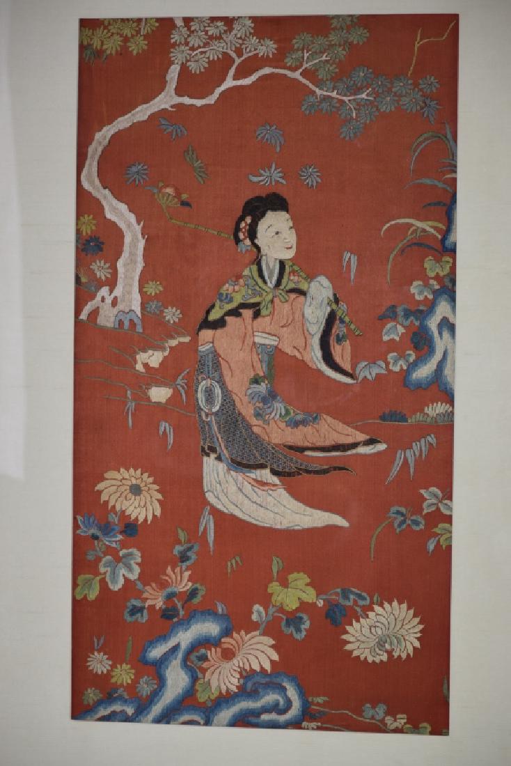 Qing Chinese Framed Embroidery of MaGu (1 of 6)