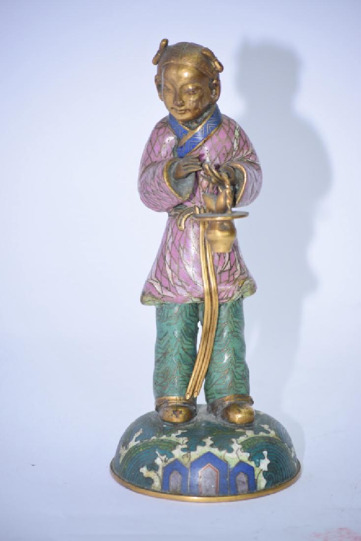 18th C. Chinese Cloisonne Boy Figure (1 of 7)