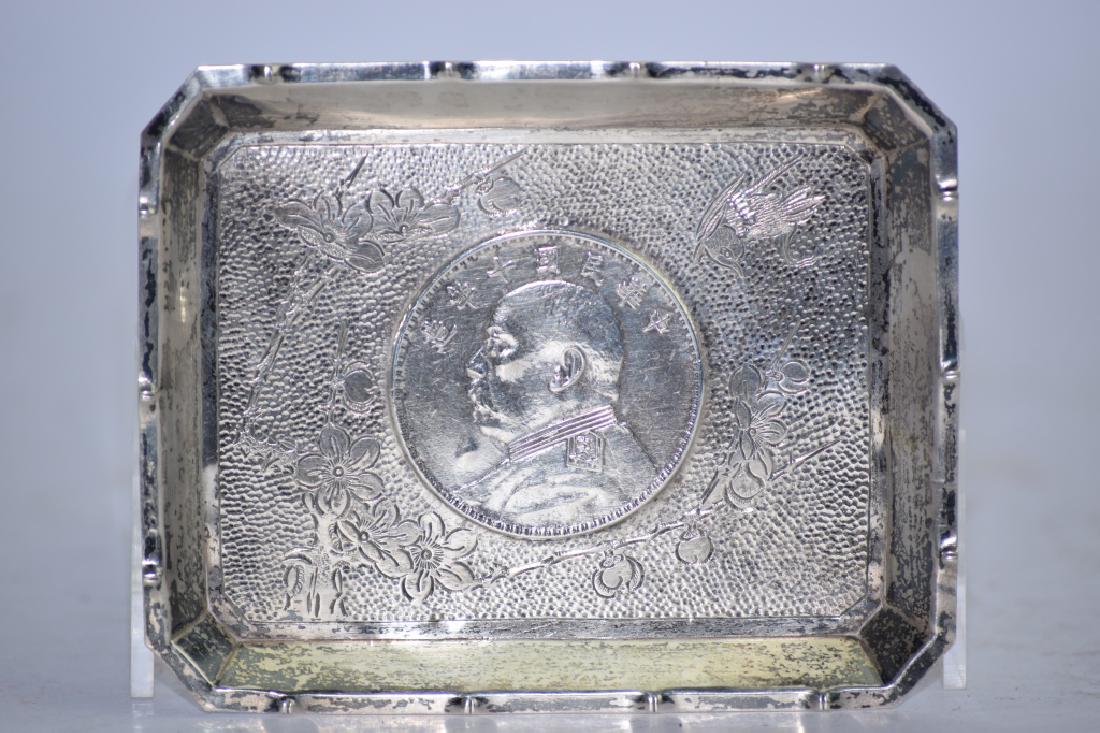 Chinese Silver Plate with Coin (1 of 4)