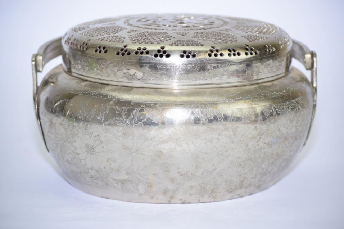 Large Chinese White Copper Handwarmer (1 of 5)