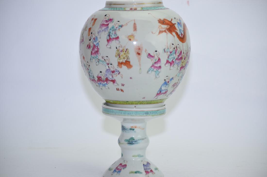 Qing Chinese Famille Rose Lamp (1 of 6)